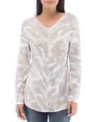 B Collection By Bobeau Camo V-neck Hoodie