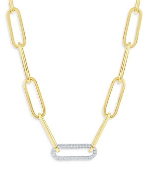 Bloomingdale's Diamond Paperclip Necklace In 14k White & Yellow Gold, 1.45 Ct. T.w. - 100% Exclusive