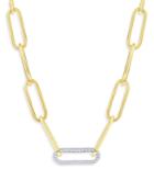 Bloomingdale's Diamond Paperclip Necklace In 14k White & Yellow Gold, 1.45 Ct. T.w. - 100% Exclusive