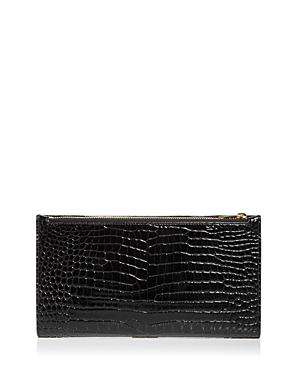 Saint Laurent Uptown Croc Embossed Wallet