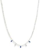 Meira T 14k White Gold Silverite Corundum Beaded Necklace With Sapphire And Diamonds, 14