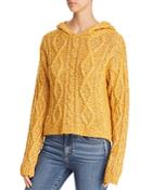 Majestic Filatures Hooded Melange Cable-knit Sweater
