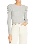 7 For All Mankind Ribbed Puff Sleeve Crewneck Sweater