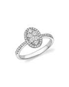 Bloomingdale's Diamond Cluster Oval Statement Ring In 14k White Gold, .65 Ct. T.w. - 100% Exclusive
