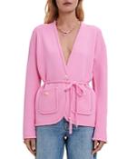 Maje Madene Belted Knit Cardigan