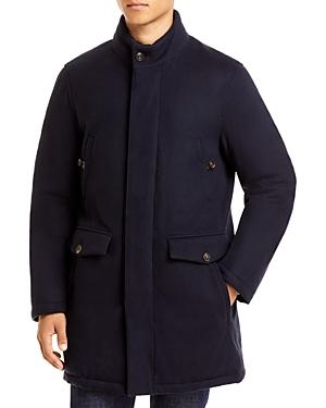 Corneliani Shearling Neck Warmer Car Coat