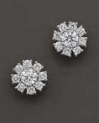 Roberto Coin 18 Kt. White Gold Diamond Flower Cluster Earrings