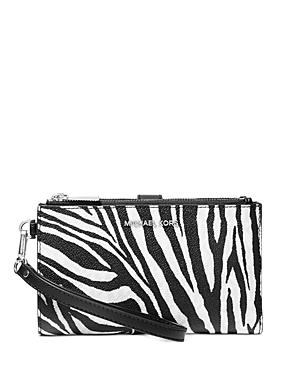 Michael Michael Kors Jet Set Zebra Stripe Double Zip Wristlet