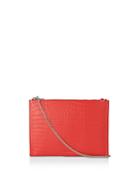 Whistles Rivington Chain Croc-embossed Leather Clutch