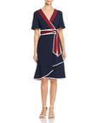 Tory Burch Peggy Color-block Wrap Dress