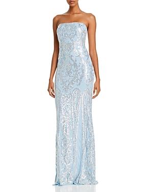 Aqua Strapless Sequin Gown - 100% Exclusive
