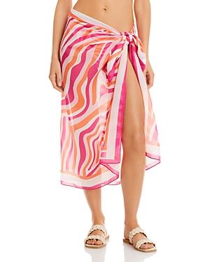 Solid & Striped Abstract Zebra Pareo Swim Cover Up