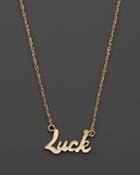 Lana Jewelry 14k Yellow Gold Mini Luck Signature Necklace, 16