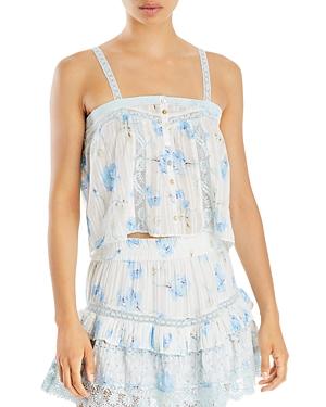 Loveshackfancy Maitri Floral Print Top