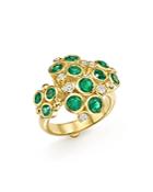 Temple St. Clair 18k Yellow Gold Emerald And Diamond Cluster Trio Ring