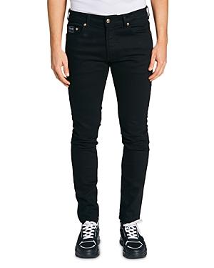 Versace Jeans Couture V-emblem Embroidered Pocket Skinny Fit Jeans In Black