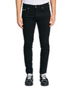 Versace Jeans Couture V-emblem Embroidered Pocket Skinny Fit Jeans In Black