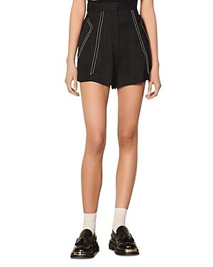 Sandro Amaro Topstitched Shorts