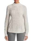 Love Scarlett Marled Mock Neck Cable Sweater