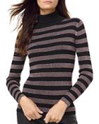 Michael Michael Kors Metallic Striped Turtleneck Sweater