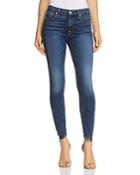 7 For All Mankind Spliced-hem Ankle Skinny Jeans In B(air) Echo
