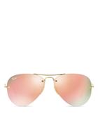 Ray-ban Unisex High Street Mirrored Rimless Aviator Sunglasses, 59mm