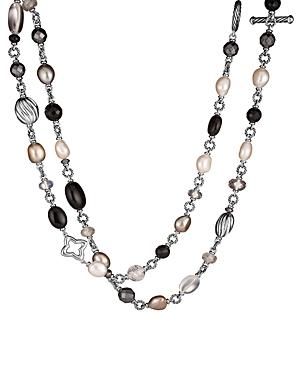 David Yurman Bead Necklace With Black Onyx And Crystal