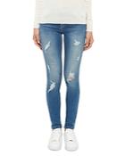Ted Baker Kimle Ripped Skinny Jeans In Mid Blue