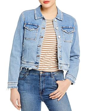 Aqua Destructed Denim Trucker Jacket In Medium Wash - 100% Exclusive