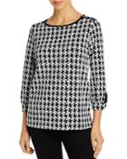 Karl Lagerfeld Paris Houndstooth Knit Top