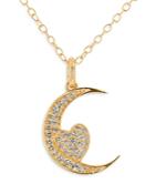 Moon & Meadow 14k Yellow Gold Moon And Heart Diamond Pendant Necklace, 18 - 100% Exclusive