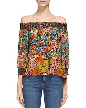 Whistles Mandy Off-the-shoulder Silk Top