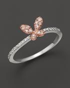 Diamond Butterfly Ring Set In 14k Rose & White Gold, 0.20 Ct. - 100% Exclusive