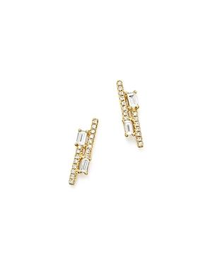 Kc Designs 14k Yellow Gold Diamond Mosaic Double Row Stud Earrings