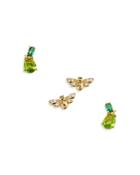 Nadri Tutti Frutti Pear & Bee Stud Earrings, Set Of 2