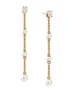 Nadri Emilia Simulated Pearl & Cubic Zirconia Chain Drop Earrings