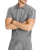 Reiss Gammo Half Zip Velour Side Stripe Polo Shirt