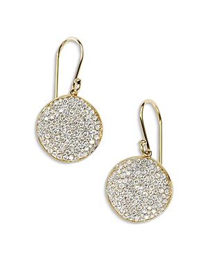 Ippolita 18k Yellow Gold Stardust Diamond Pave Medium Disc Drop Earrings