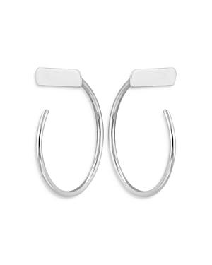 Moon & Meadow 14k White Gold Bar Hoop Earrings - 100% Exclusive