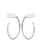Moon & Meadow 14k White Gold Bar Hoop Earrings - 100% Exclusive