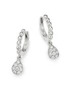Bloomingdale's Diamond Charm Huggie Hoop Earrings In 14k White Gold, 0.20 Ct. T.w. - 100% Exclusive