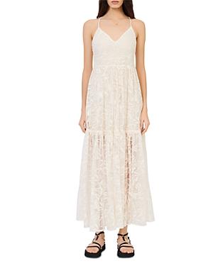 Maje Roliana Embroidered Organza Sun Dress