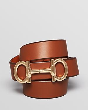 Salvatore Ferragamo Parigi Double Gancini Leather Belt