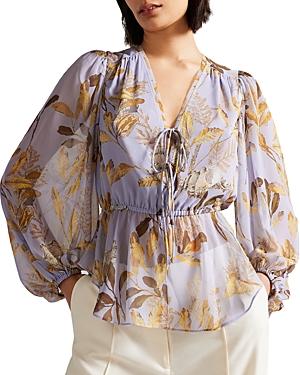 Ted Baker Harpier Printed Tie Front Blouse