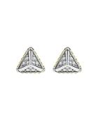 Lagos 18k Yellow Gold & Sterling Silver Diamond Triangle Stud Earrings