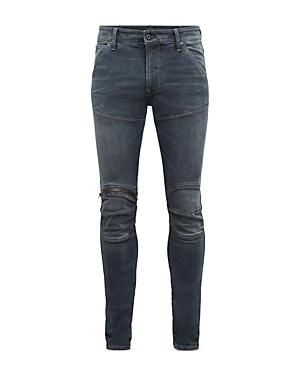 G-star Raw 5620 3d Knee-zip Skinny Jeans In Worn In Smokey Night