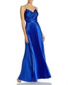 Aqua Pleated Charmeuse Gown - 100% Exclusive