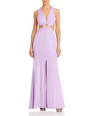 Aqua Ruched Ring Evening Gown - 100% Exclusive