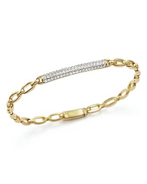 Diamond Id Bracelet In 14k Yellow Gold, .50 Ct. T.w.