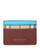 Burberry Sandon Neon Accent Leather Card Case